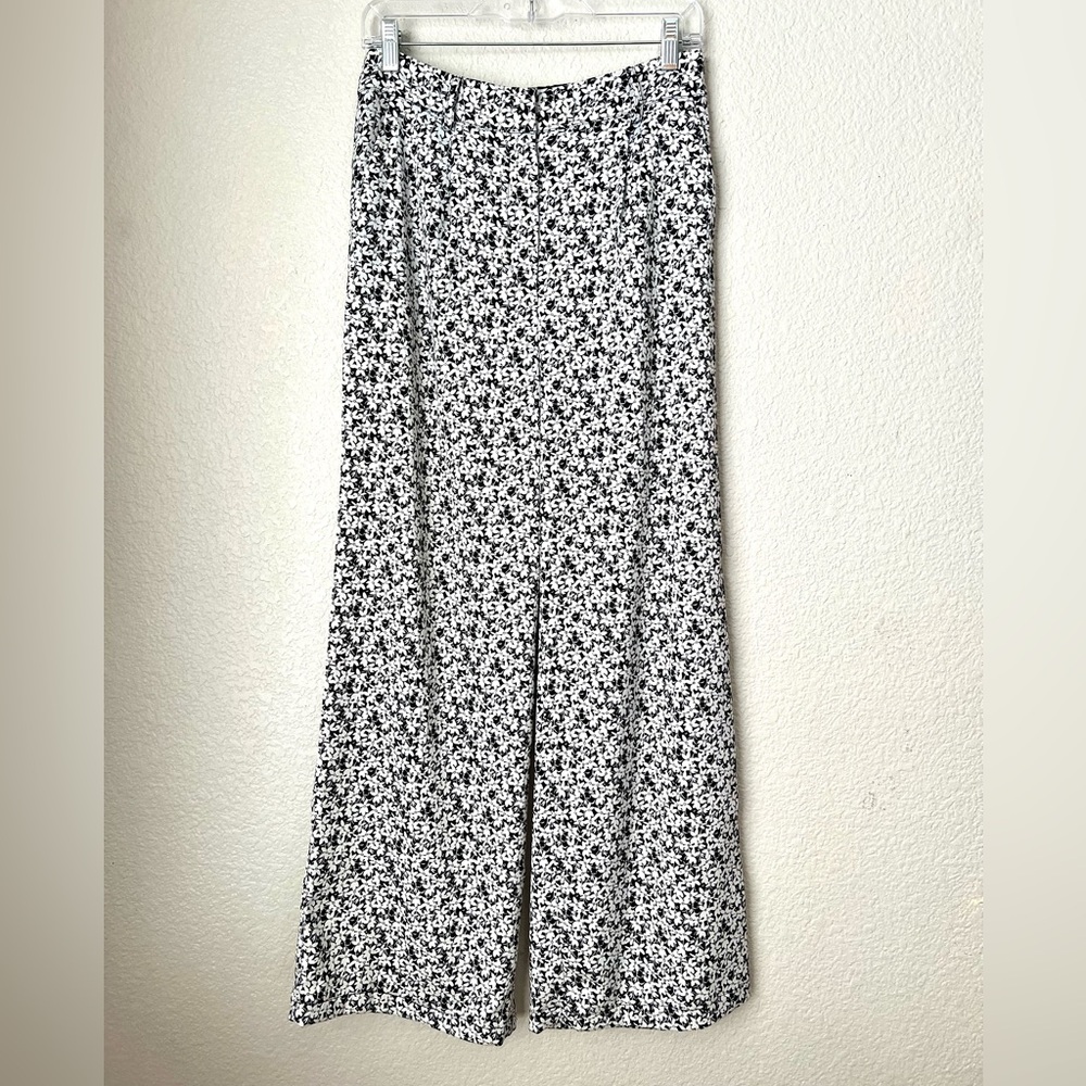 Bar III x Sofia Richie Black & White Floral Wide Leg Pants, 4